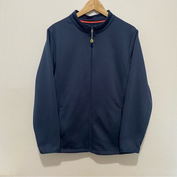 Med Couture 8684 Navy Full Zip Scrub Jacket XL Women’s Interior Pockets Fleece - Picture 1 of 10